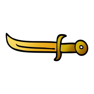 çizgi film doodle altın hançer