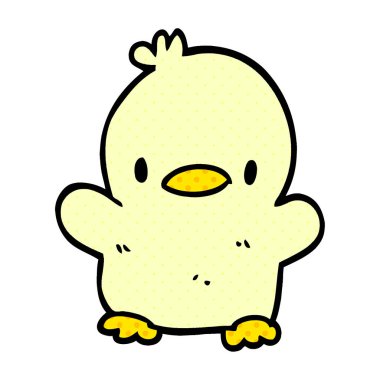 sevimli çizgi doodle piliç