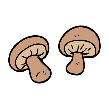 çizgi film doodle mantar beyaz