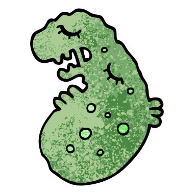 Grunge dokulu illüstrasyon karikatür mikrop
