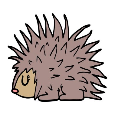 çizgi film doodle dikenli kirpi