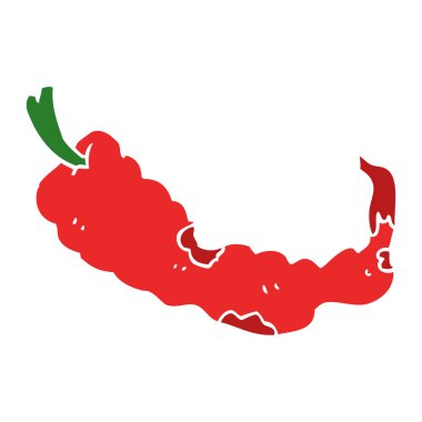 düz renk tarzı çizgi film chili biber