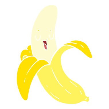 düz renk tarzı çizgi film muz