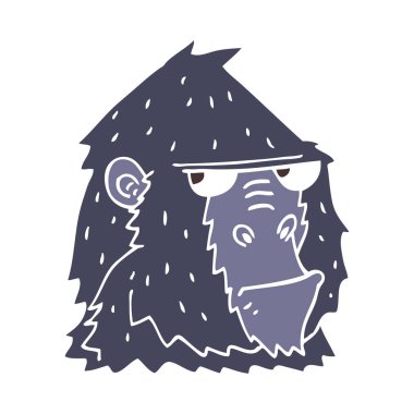 düz renk tarzı çizgi film goril