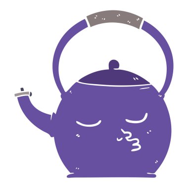 düz renk tarzı çizgi film su ısıtıcısı