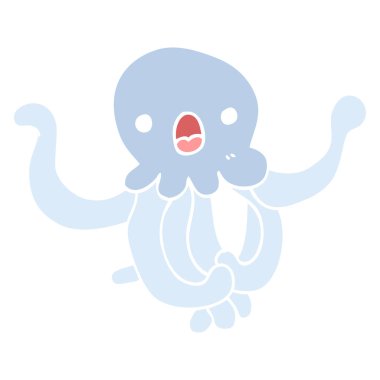 düz renk tarzı çizgi film denizanası