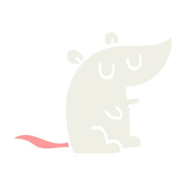 düz renk illüstrasyon karikatür fare