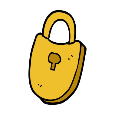 çizgi film doodle hazine kilit