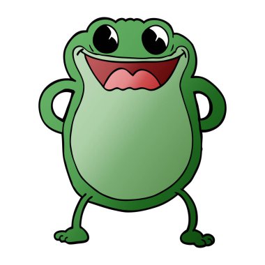 çizgi film doodle kurbağa beyaz