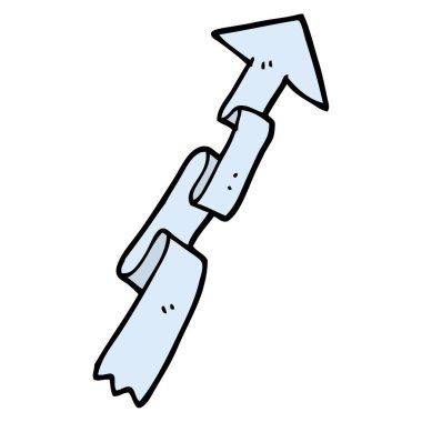 elle çizilmiş doodle tarzı çizgi film afiş ok