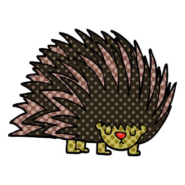 çizgi film doodle dikenli kirpi