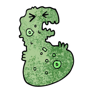 Grunge dokulu illüstrasyon karikatür mikrop