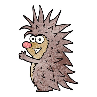 çizgi film doodle dikenli kirpi
