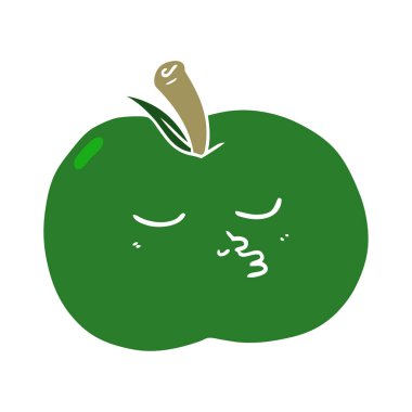 düz renk tarzı çizgi film kaliteli elma