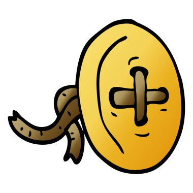 Doodle eski düğmesi illüstrasyon karikatür