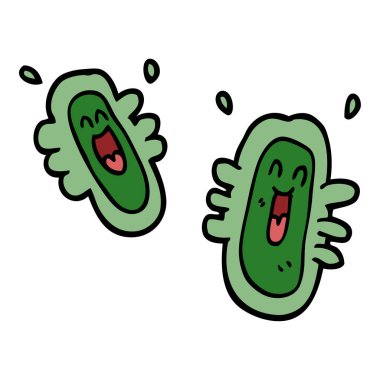 karikatür mutlu mikroplar doodle