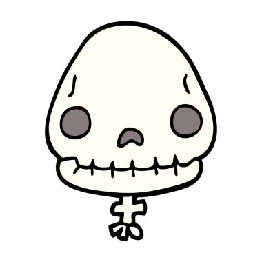 çizgi film doodle Cadılar Bayramı kafatası