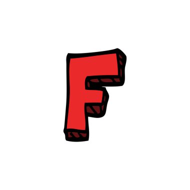 çizgi film doodle harf f