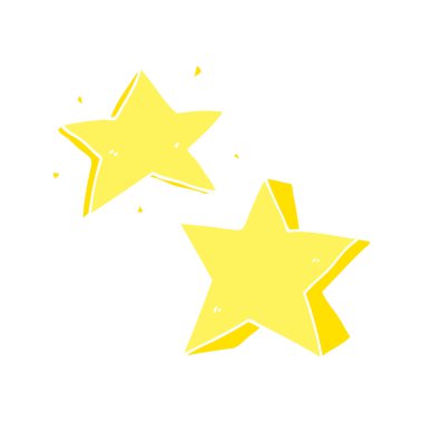 düz renk stil çizgi film yıldız