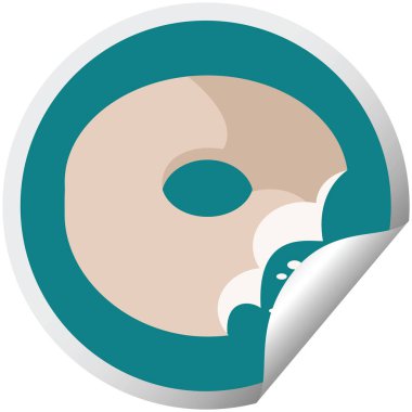 ısırıldı donut grafik vektör çizim dairesel etiket