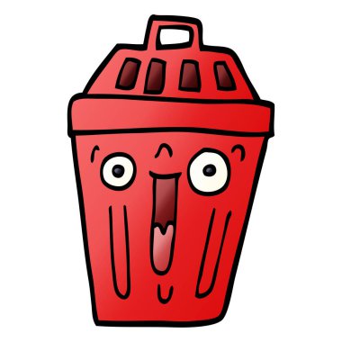 çizgi film doodle atık kutusu