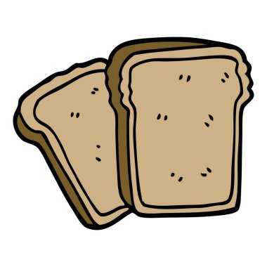 beyaz çizgi film doodle tost