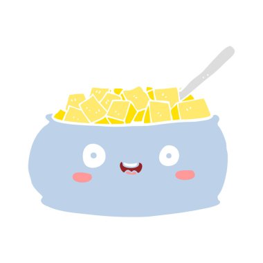 sevimli düz renk tarzı çizgi film kase şeker