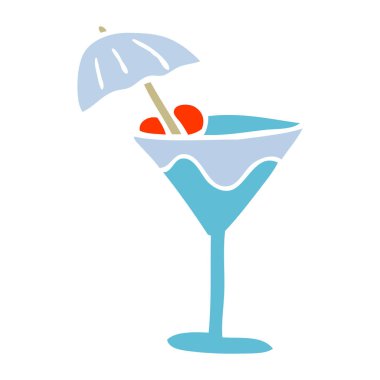 çizgi film doodle martini içki