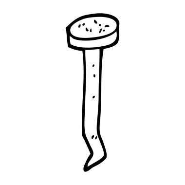 çizgi film doodle eski bükülmüş demir çivi 