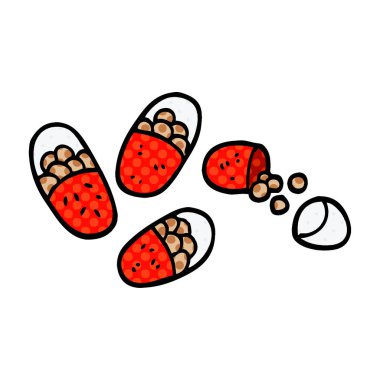 çizgi film tablet, ilaç Tema doodle