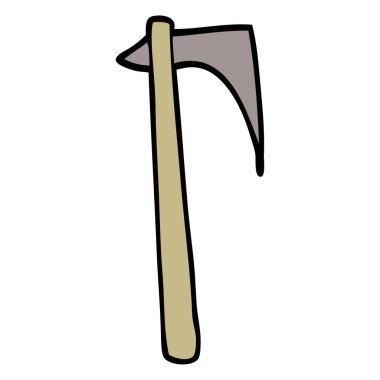 çizgi film doodle keskin balta