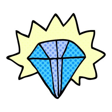 çizgi film doodle parlayan elmas