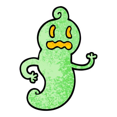 Grunge dokulu illüstrasyon karikatür ürkütücü hayalet