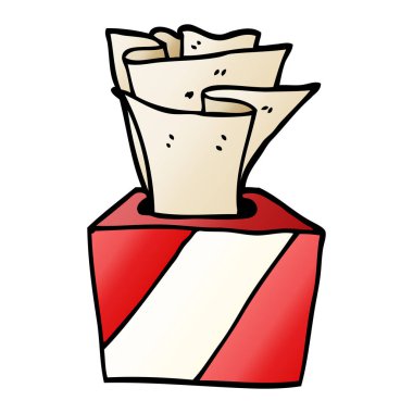 çizgi film doodle kutu mendil