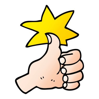 degrade illüstrasyon karikatür başparmak yukarıya simge vektör