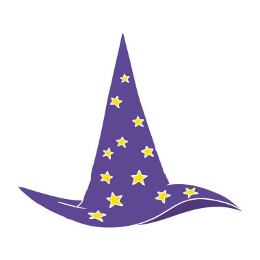 düz renk tarzı çizgi film Sihirbazı şapka