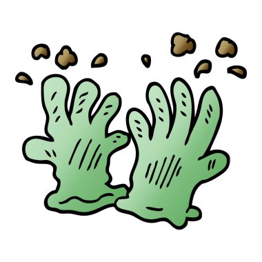 çizgi film doodle Bahçe eldiven