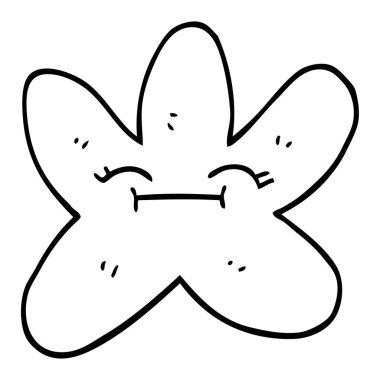 siyah beyaz çizgi film yıldız balık