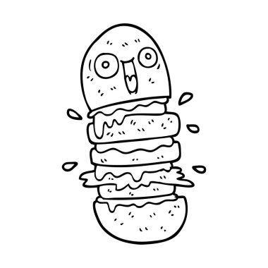 çizim karikatür burger