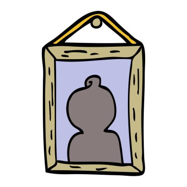 elle çizilmiş doodle stil karikatür portre duvar