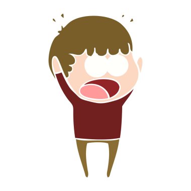 düz renk tarzı şok adam çizgi film