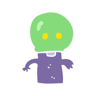 küçük yabancı düz renkli çizimi