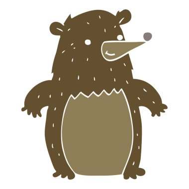 düz renk tarzı çizgi film ayı