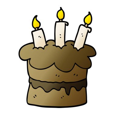 çizgi film doodle çikolatalı kek