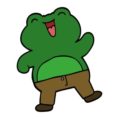 komik karikatür doodle kurbağa