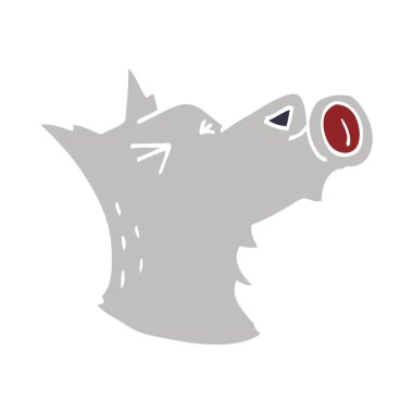 çizgi film doodle uluyan kurt