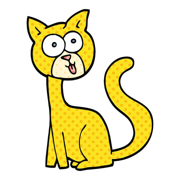 Lustige Comic Buch Stil Cartoon Cat — Stockvektor