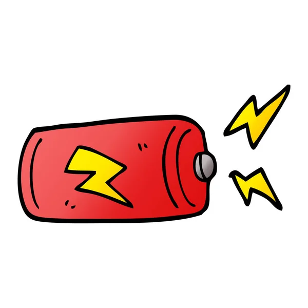 Desenho Animado Doodle Bateria Ilustração — Vetor de Stock