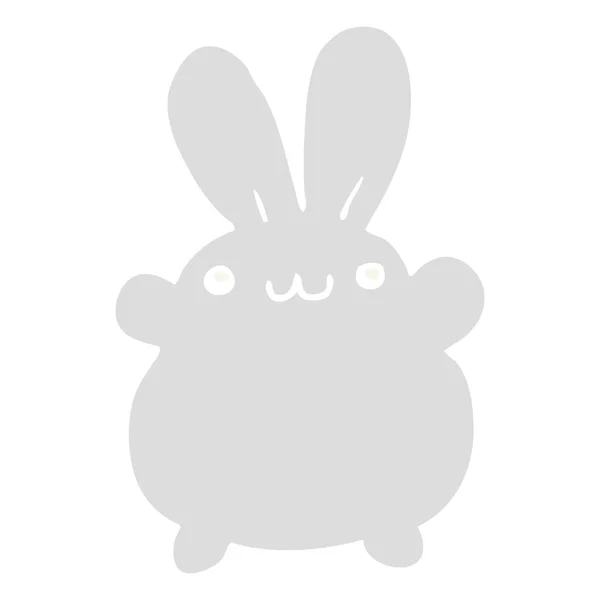 Düz Renk Stil Karikatür Tavşan — Stok Vektör