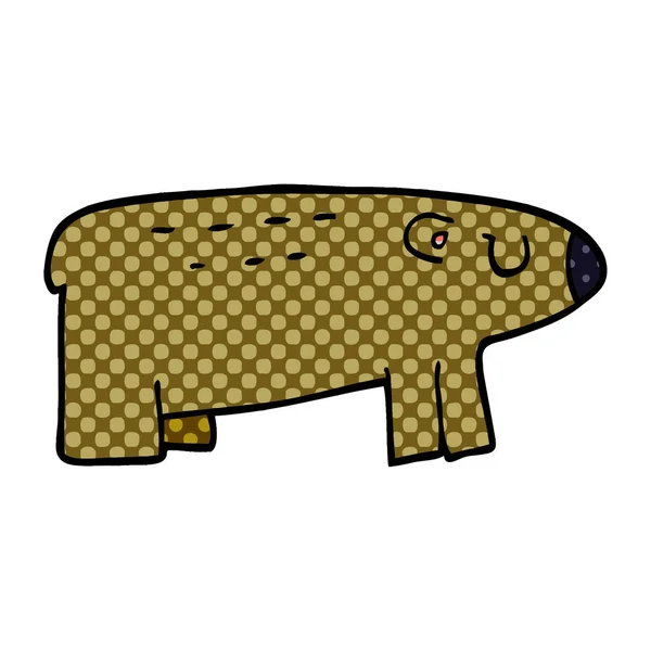 Doodle Desenho Animado Urso Sonolento —  Vetores de Stock